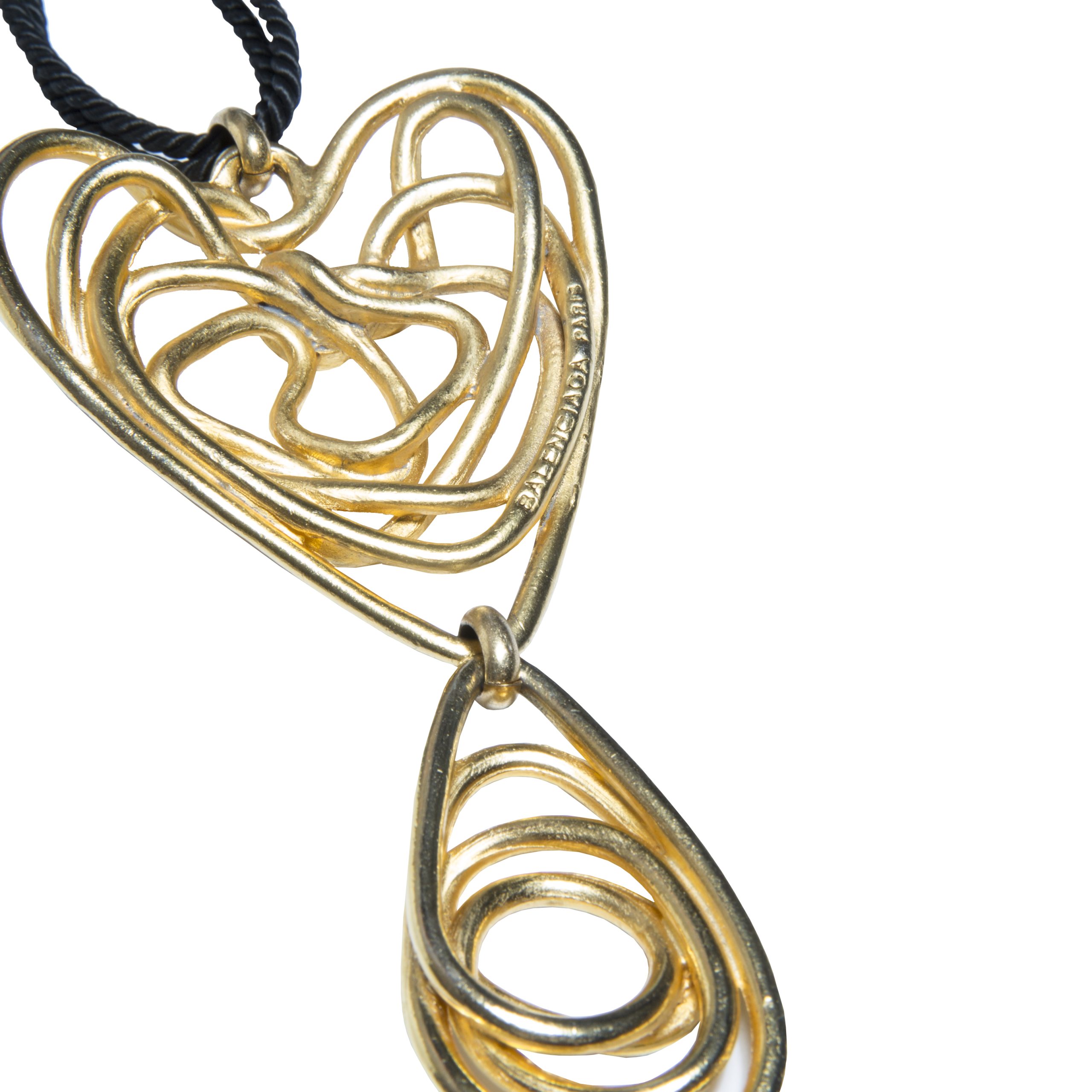 Vintage gold spiral heart pendant
