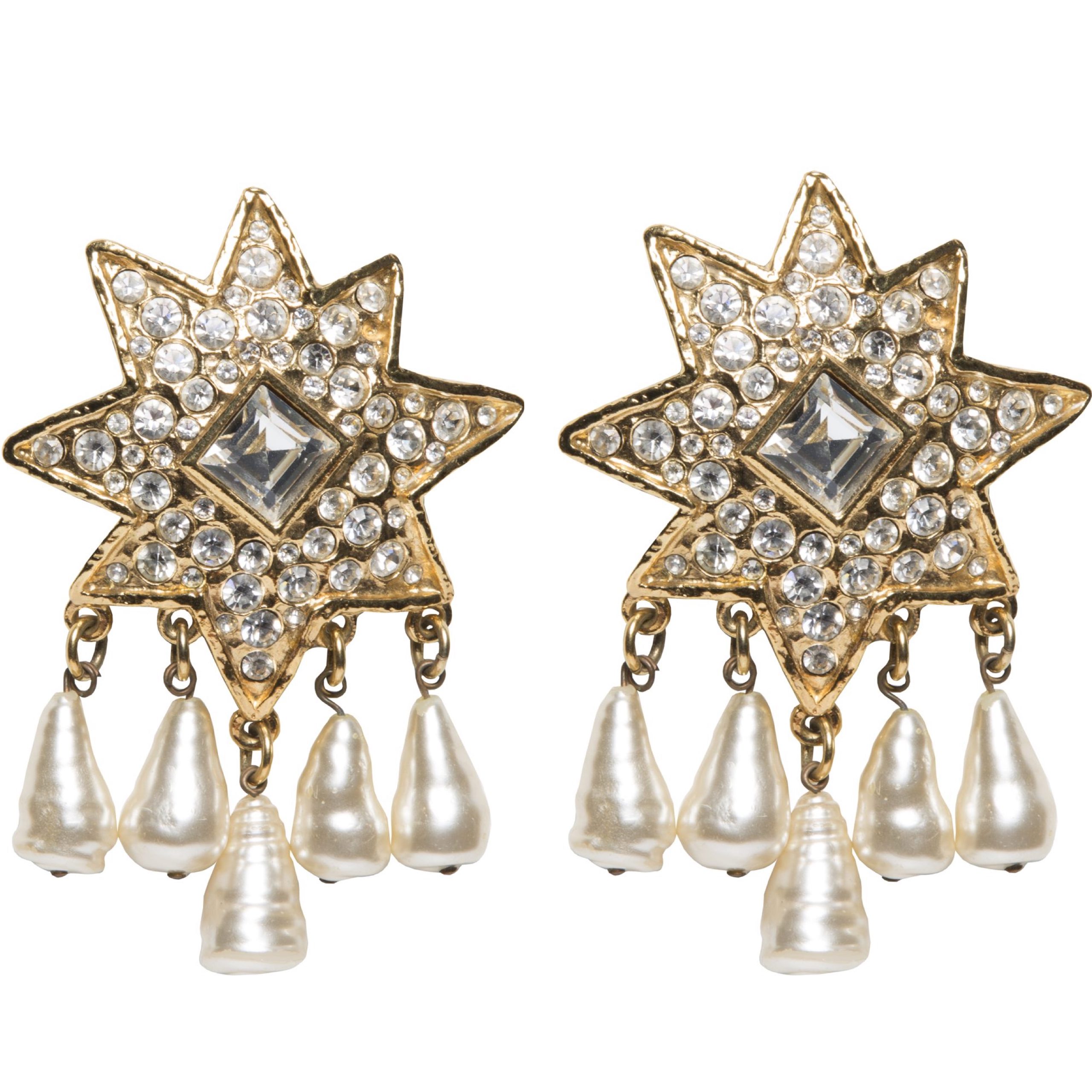 Vintage haute couture massive star earrings