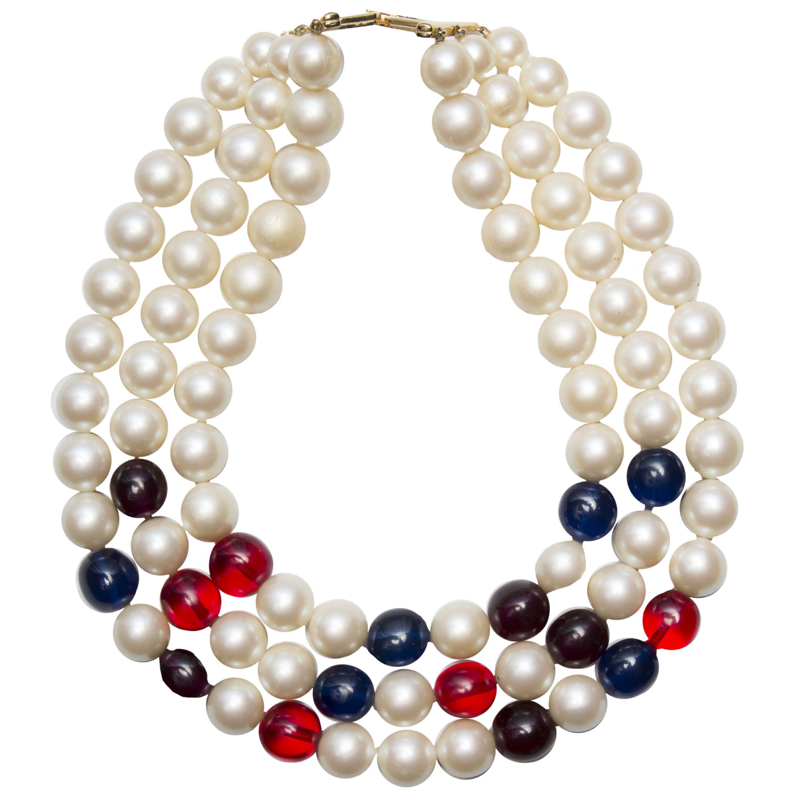 Vintage statement pearl necklace with colours