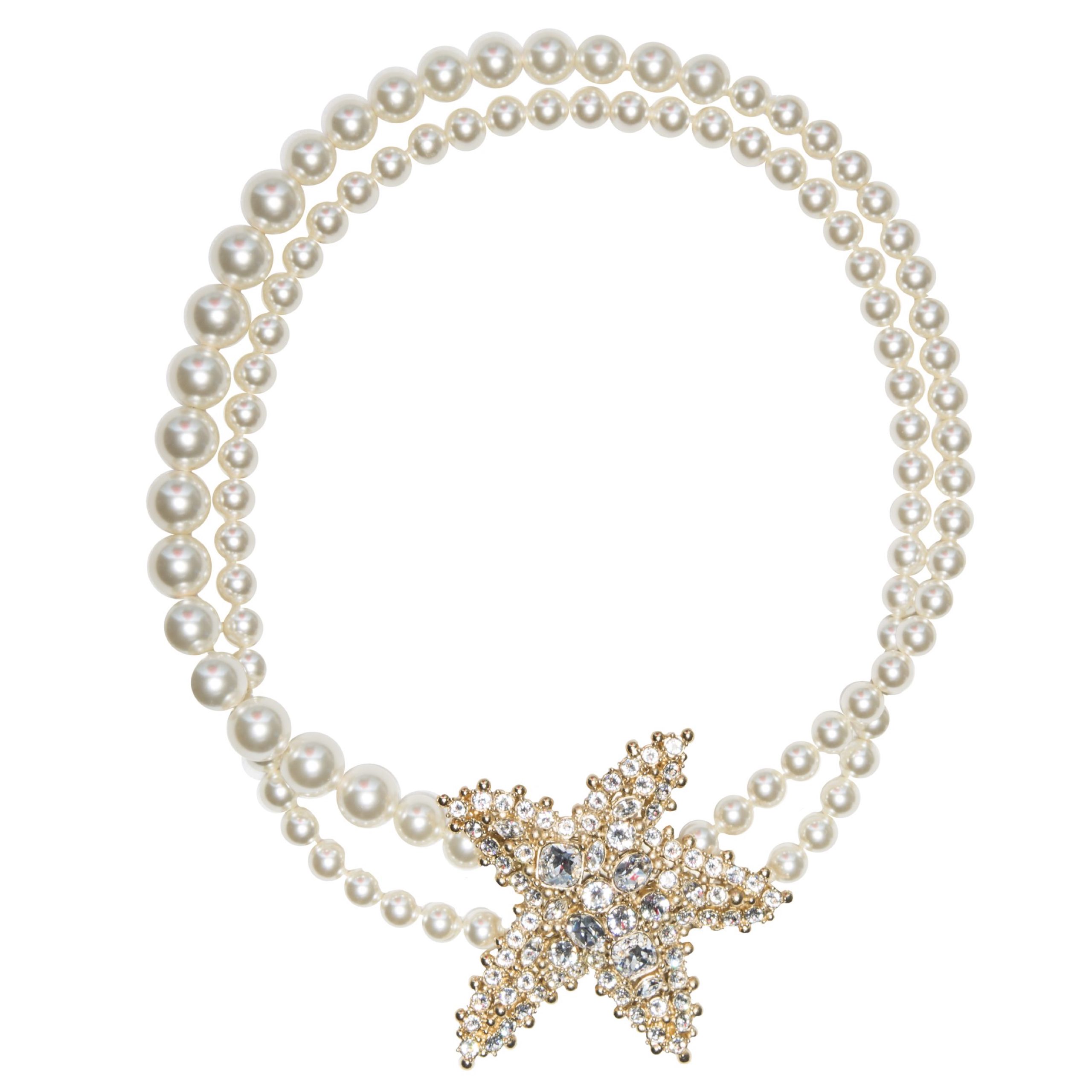 Starfish detail pearl necklace