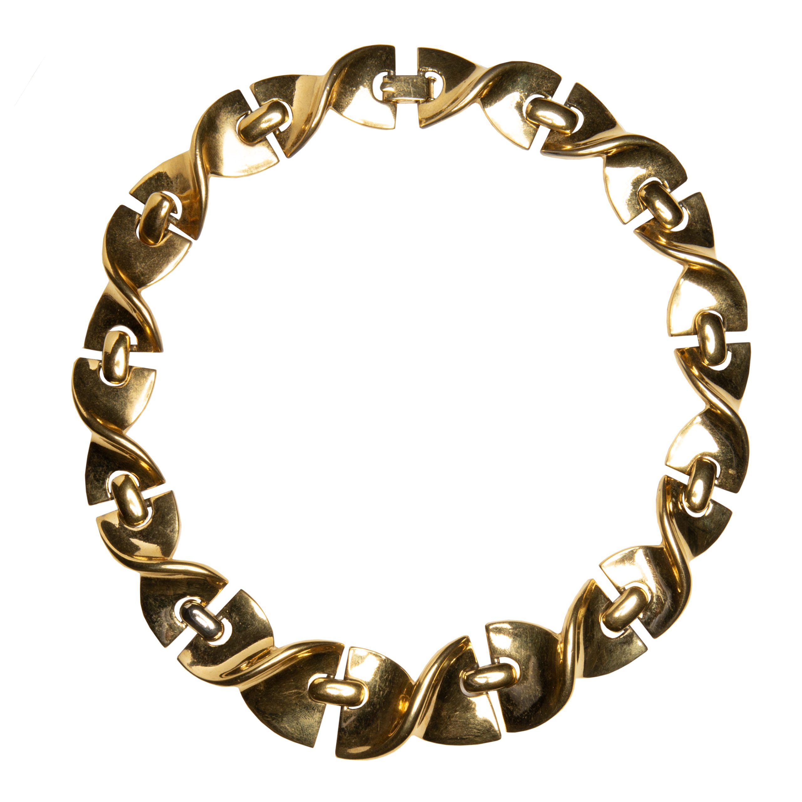 Vintage shiny gold bow shape necklace