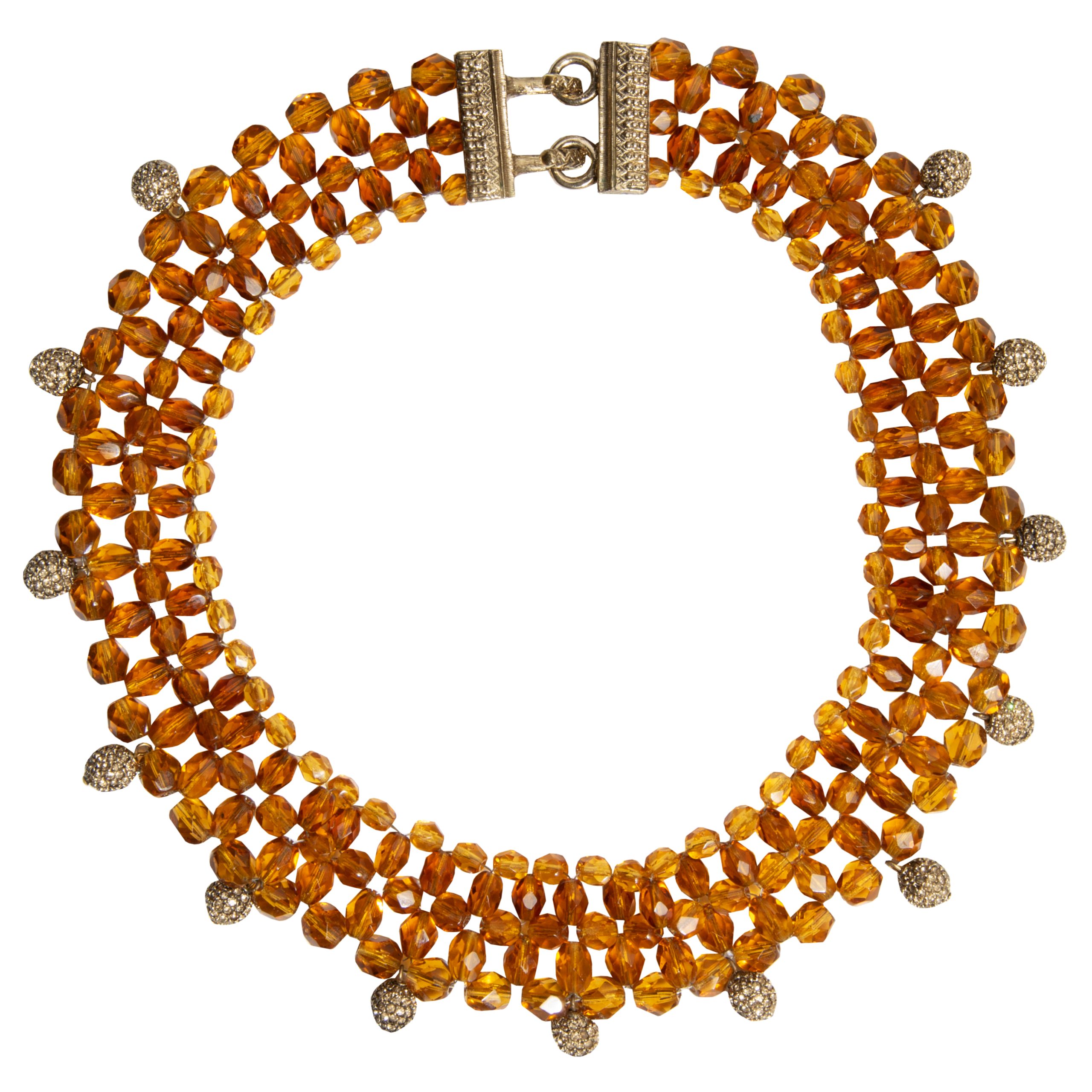 Vintage haute couture glass wide necklace